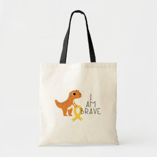 childhood cancer. I am brave. Totes & Bags