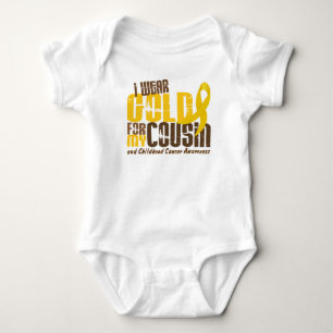 Childhood Cancer I WEAR GOLD FOR MY COUSIN 6.3 Baby Bodysuit
