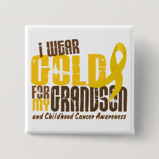 Childhood Cancer I WEAR GOLD FOR MY GRANDSON 6.3 15 Cm Square Badge