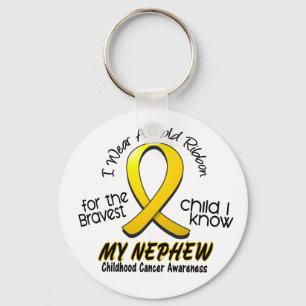 Childhood Cancer I Wear Gold Ribbon For My Nephew Key Ring