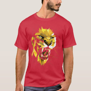 Childhood Cancer Lion Warrior - Golden Awareness R T-Shirt