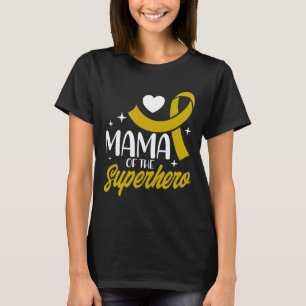 Childhood Cancer Mama Of A Superhero Ribbon  T-Shirt