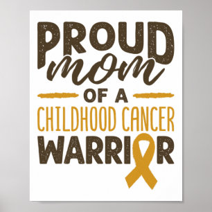 Childhood Cancer Mum Awareness Gold Ribbon Poster