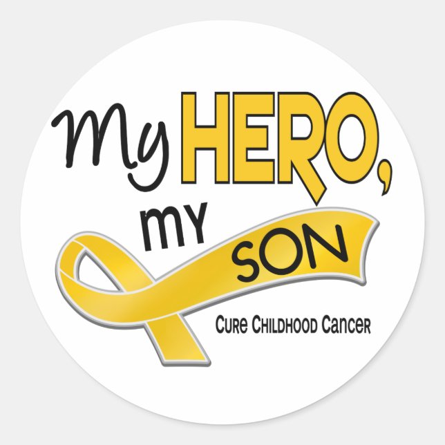 Childhood Cancer MY HERO MY SON 42 Classic Round Sticker (Front)