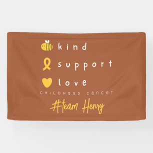 childhood cancer personalised name Banner Sign