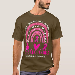 Childhood Cancer rainbow be kind Peace Love Cure R T-Shirt