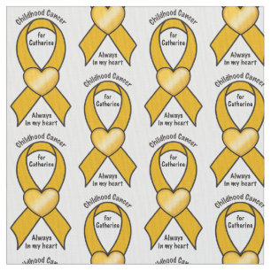 Childhood Cancer Ribbon Heart Name Customisable Fabric