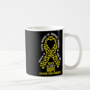 Childhood Cancer Ribbon Never Giving Up Hope Aware Coffee Mug