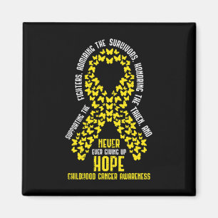 Childhood Cancer Ribbon Never Giving Up Hope Aware Magnet
