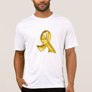 Childhood Cancer Slogan Watermark Ribbon T-Shirt