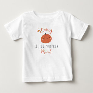 childhood cancer strong little pumpkin Custom Name Baby T-Shirt