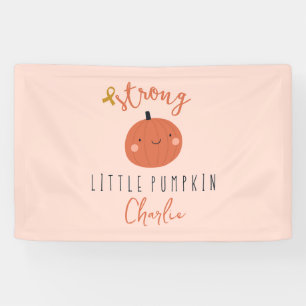 childhood cancer strong little pumpkin Custom Name Banner