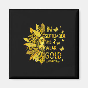 Childhood Cancer Sunflower In September We Wear Go Magnet