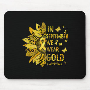 Childhood Cancer Sunflower In September We Wear Go Mouse Pad