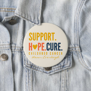 childhood cancer support cure Custom name Button