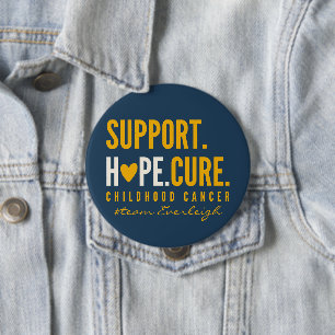 childhood cancer support Custom name Buttons