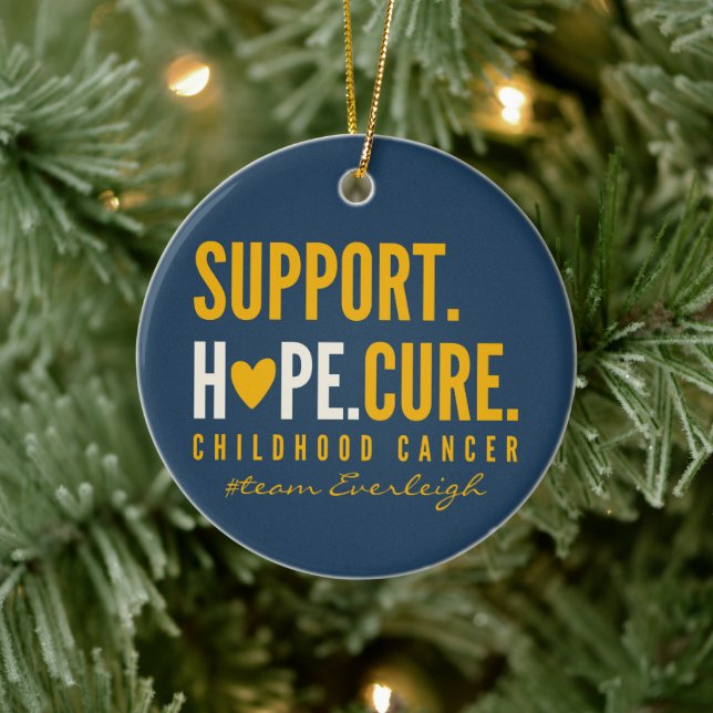 childhood cancer support Custom name Ornament  (Tree)