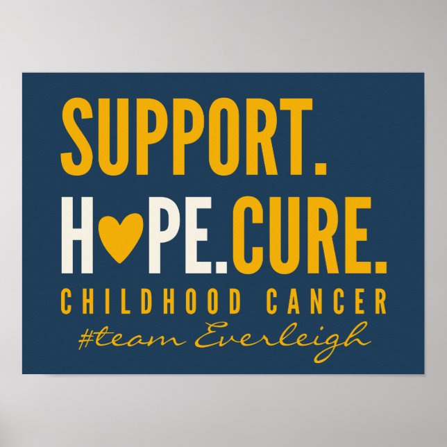 childhood cancer support Custom Poster Prints sign (Front)