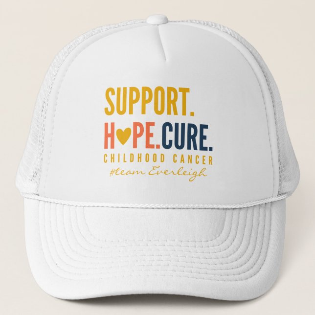 childhood cancer support hope Custom name Hat (Front)
