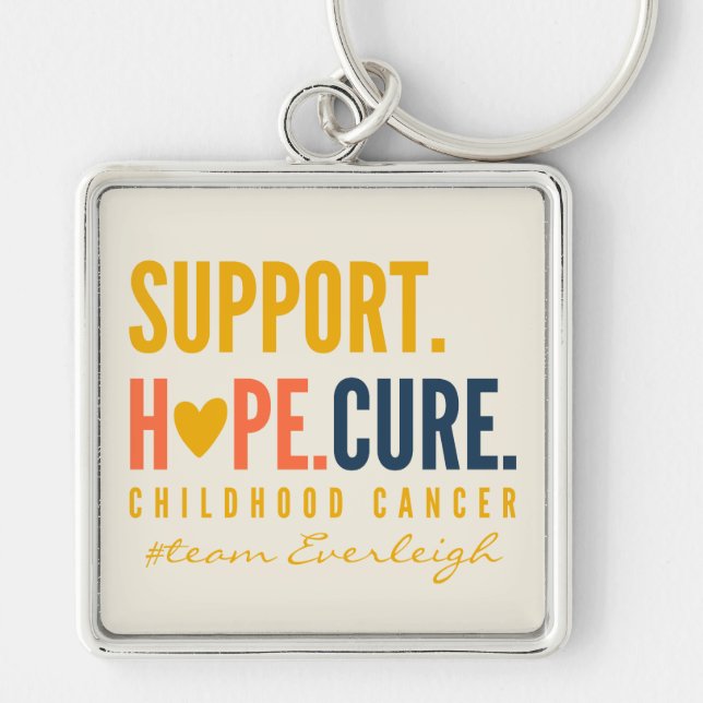 childhood cancer support hope Custom name Keychain (Front)
