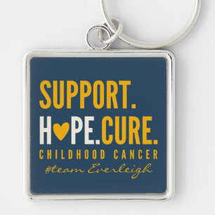 childhood cancer support hope Custom name Keychain