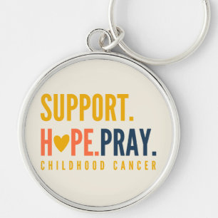 childhood cancer support hope pray Keychain