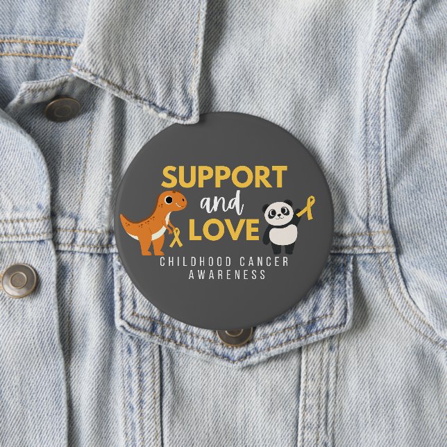 childhood cancer. support & love. Button (In Situ)