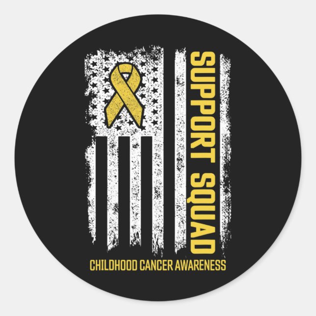 Childhood Cancer Support Squad Childhood Cancer Aw Classic Round Sticker (Front)