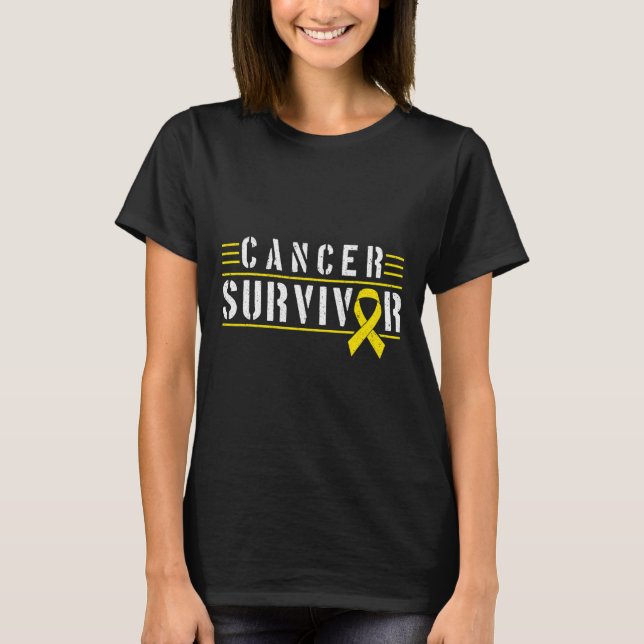 Childhood Cancer Survivor 1 Childhood Cancer Ribbo T-Shirt (Front)