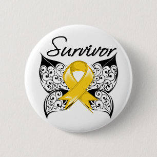 Childhood Cancer Survivor Butterfly 6 Cm Round Badge