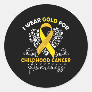 Childhood Cancer Survivor I Wear Gold Awareness Gi Classic Round Sticker