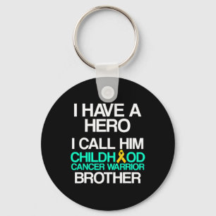 Childhood Cancer Survivor Support Warrior 3 Key Ring