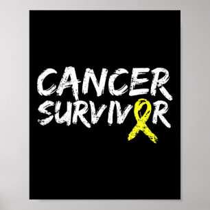 Childhood Cancer Survivor Yellow Ribbon Awareness Poster