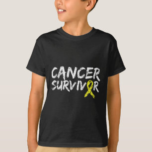 Childhood Cancer Survivor Yellow Ribbon Awareness T-Shirt