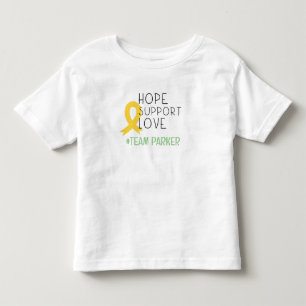 childhood cancer. #teamName custom toddler T-Shirt