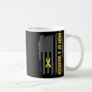 Childhood Cancer Usa Flag Mum Of A Warrior Childho Coffee Mug