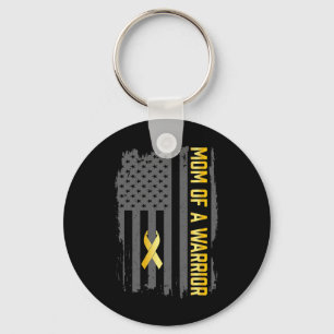 Childhood Cancer Usa Flag Mum of a Warrior Childho Key Ring