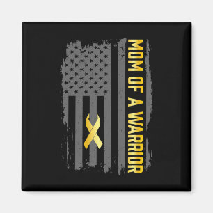 Childhood Cancer Usa Flag Mum Of A Warrior Childho Magnet