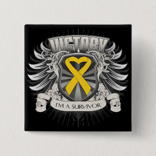Childhood Cancer Victory 15 Cm Square Badge