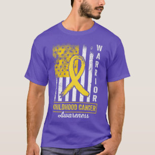 Childhood Cancer Warrior Awareness Gold Ribbon Ret T-Shirt