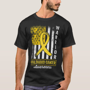 Childhood Cancer Warrior Awareness Gold Ribbon Ret T-Shirt