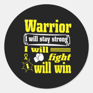 Childhood Cancer Warrior I Will Stay Strong I Will Classic Round Sticker