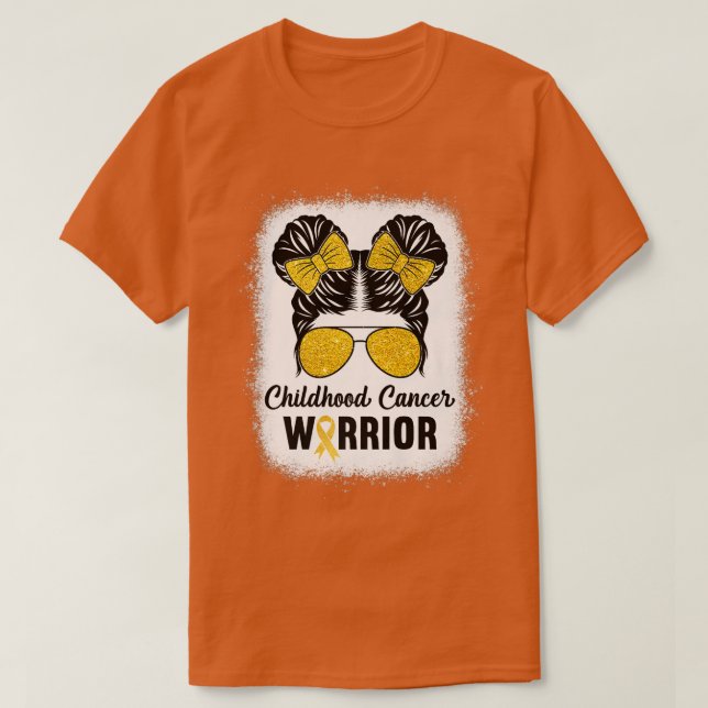 Childhood Cancer Warrior In September We Wear Gold T-Shirt (Design Front)