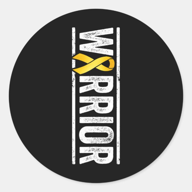 Childhood Cancer Warrior - Paediatrics Golden Awar Classic Round Sticker (Front)