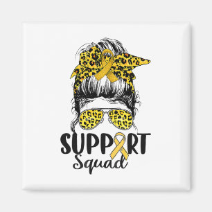 Childhood Cancer Warrior Support Squad Gold Ribbon Magnet