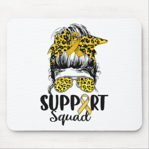 Childhood Cancer Warrior Support Squad Gold Ribbon Mouse Pad