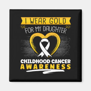 Childhood Cancer Wear Gold For Daughter Heart Magnet