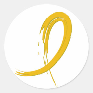 Childhood Cancer's Gold Ribbon A4 Classic Round Sticker