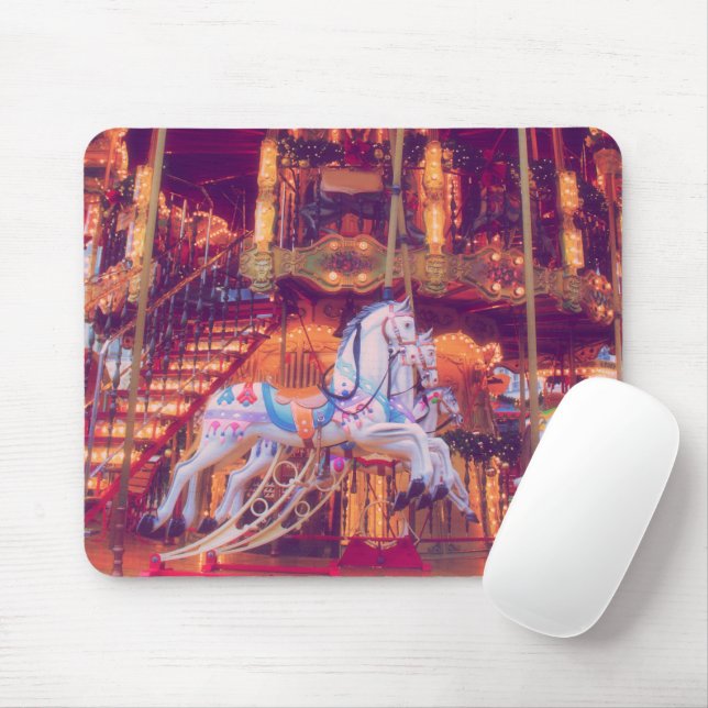 childhood dream - old horse carousel mouse pad (With Mouse)