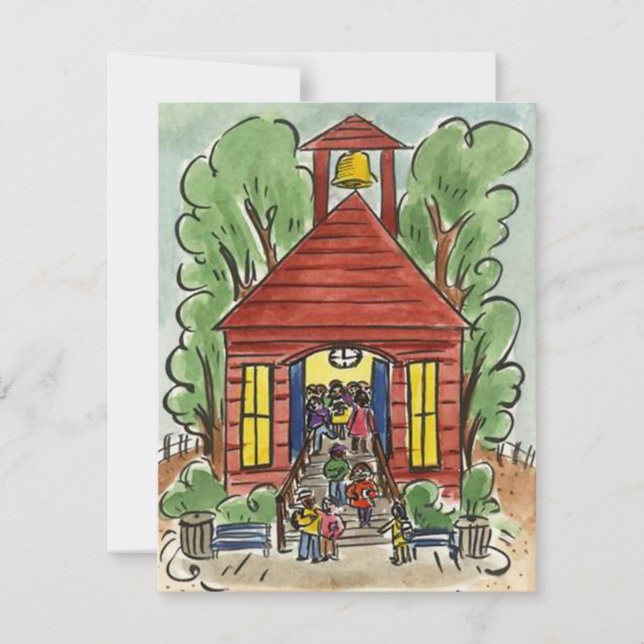 CHILDHOOD EDUCATION SCHOOL HOUSE CUTE INVITATION (Front)